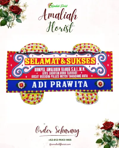 Karangan Bunga Ucapan Selamat di Cikelat